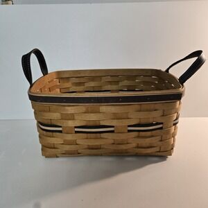 Longaberger Incentive Award Lunch Box basket w/ Black Stripe 12x8.5x6.5 In 2005